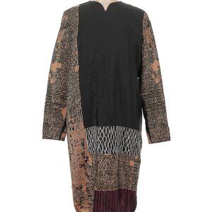Umi Black and Multicolor Asymmetrical Dress - 100% Silk
